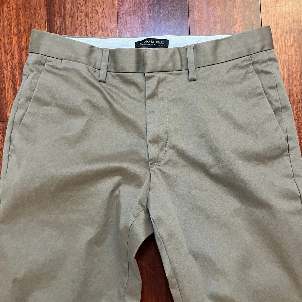 Banana Republic Pants Men 31x32 Tan Chino Mason Athletic Tapered Fit Stretch